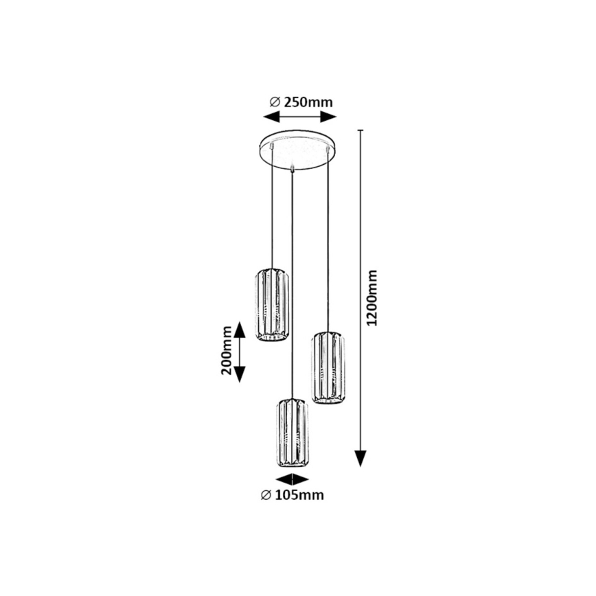 Rabalux - Lampadario a sospensione con filo 3xE27/40W/230V