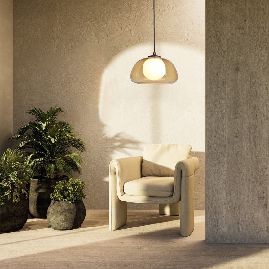 Rabalux - Lampadario a sospensione con filo 1xG9/5W/230V marrone/fumé