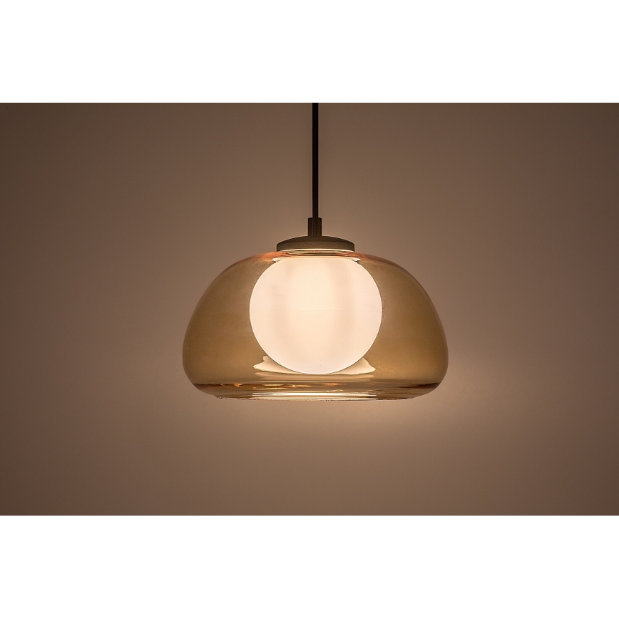 Rabalux - Lampadario a sospensione con filo 1xG9/5W/230V marrone/fumé