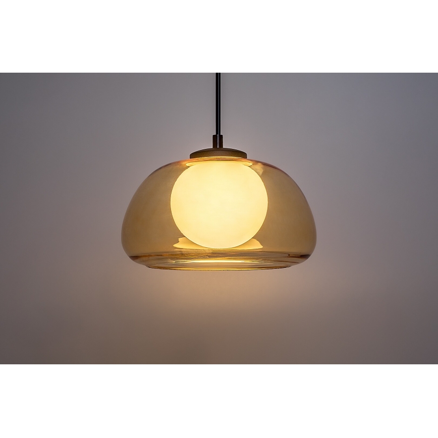Rabalux - Lampadario a sospensione con filo 1xG9/5W/230V marrone/fumé
