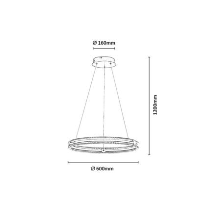 Rabalux - Lampadario LED dimmerabile a sospensione su cavo LED/60W/230V 3000-6500K grigio + telecomando