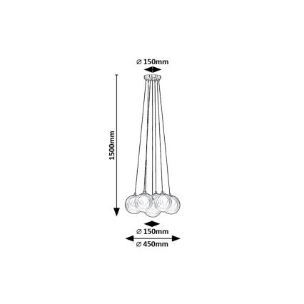 Rabalux - Lampadario a sospensione con filo 7xG9/25W/230V