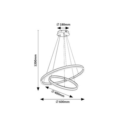 Rabalux - Lampada a sospensione LED dimmerabile su cavo LED/80W/230V 3000-6500K + telecomando