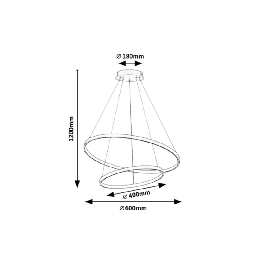Rabalux - Lampadario LED dimmerabile a sospensione con cavo LED/75W/230V 3000-6500K + telecomando