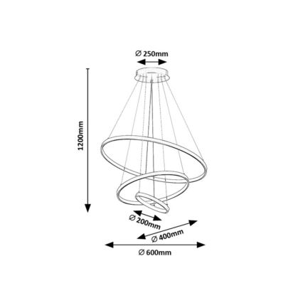 Rabalux - Lustre LED dimmable suspendu sur câble LED/90W/230V 3000-6500K + télécommande