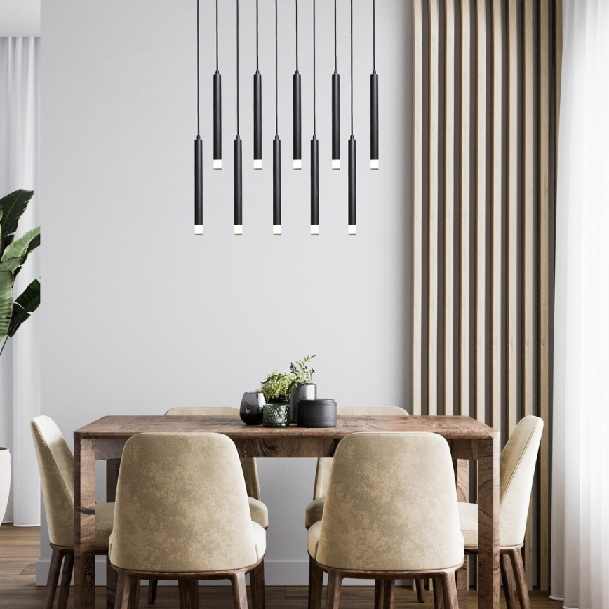 Rabalux - Lampadario a sospensione con filo 10xG9/5W/230V nero