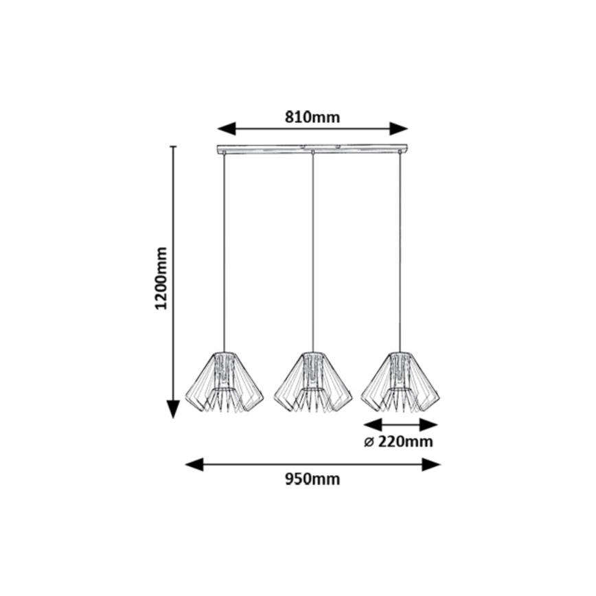 Rabalux - Lampadario a sospensione con filo 3xE27/40W/230V