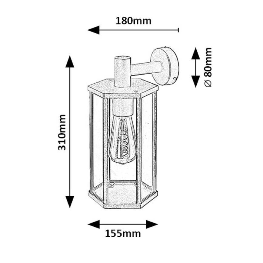 Rabalux - Applique da esterno 1xE27/40W/230V IP44