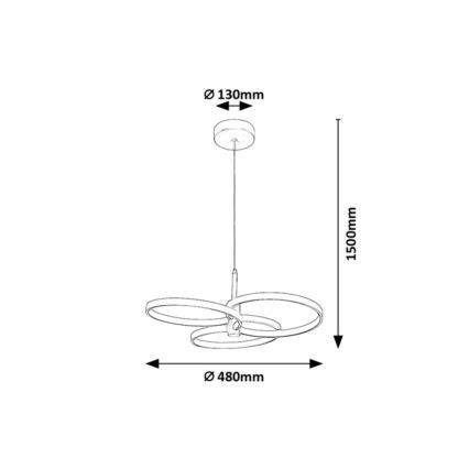 Rabalux - Lampada a sospensione LED dimmerabile con cavo LED/50W/230V 3000-6500K + telecomando