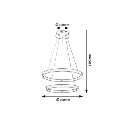Rabalux - Lampadario LED dimmerabile a cavo LED/45W/230V 3000-6500K + telecomando