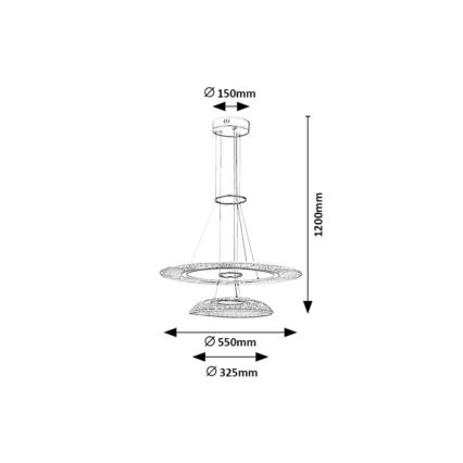 Rabalux - Lampadario a sospensione con cavo LED/36W/230V 3000K