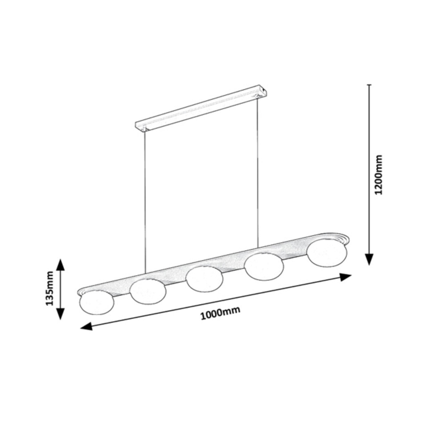 Rabalux - Lampadario a sospensione su cavo 5xG9/25W/230V