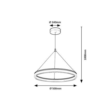Rabalux - Dimmbare LED-Pendelleuchte an Kabel LED/24W/230V 3000-6500K + Fernbedienung