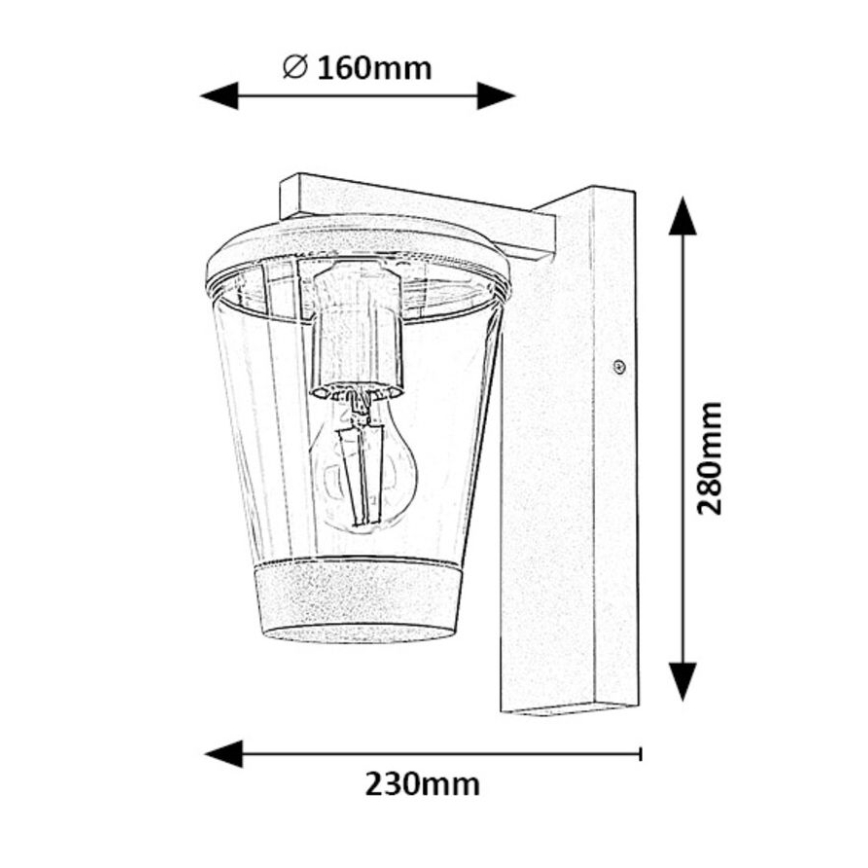 Rabalux - Lampada da parete esterna 1xE27/40W/230V IP44