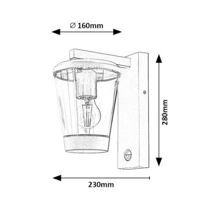 Rabalux - Applique da esterno con sensore 1xE27/40W/230V IP44