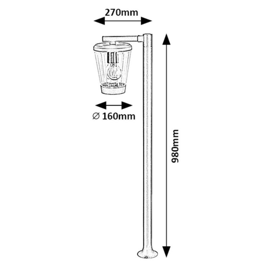 Rabalux - Lampadaire d'extérieur 1xE27/40W/230V IP44