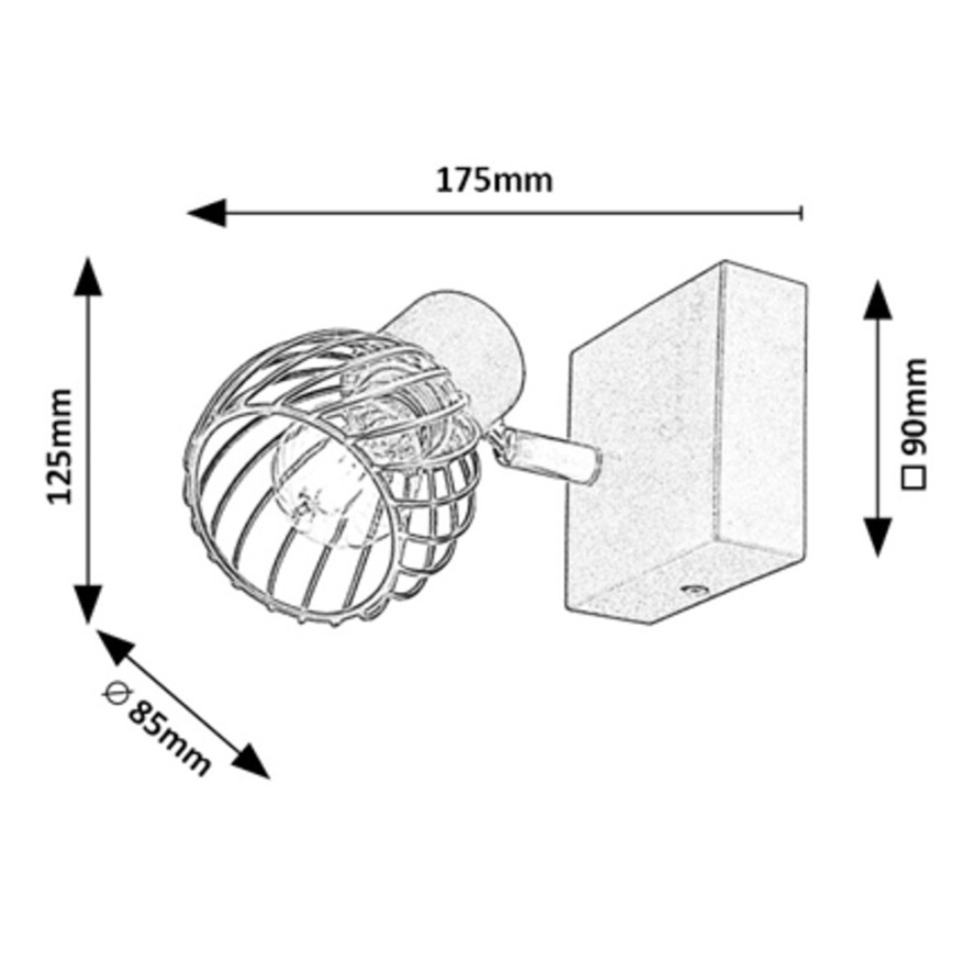 Rabalux - Lampada da parete con punto luce 1xE14/10W/230V