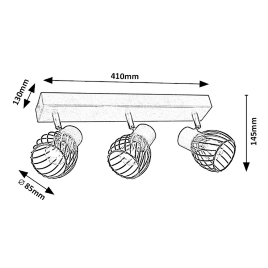 Rabalux - Lampada a spot 3xE14/10W/230V