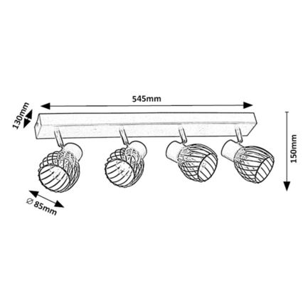 Rabalux - Lampada da incasso 4xE14/10W/230V