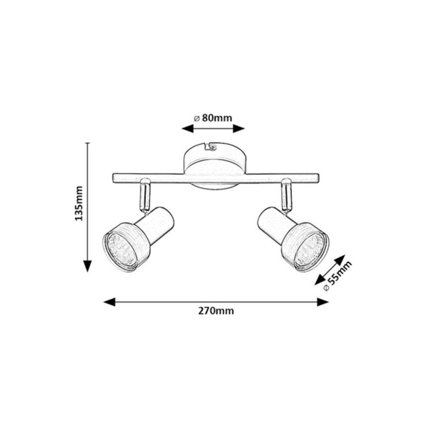 Rabalux - Spot de plafond 2xGU10/50W/230V