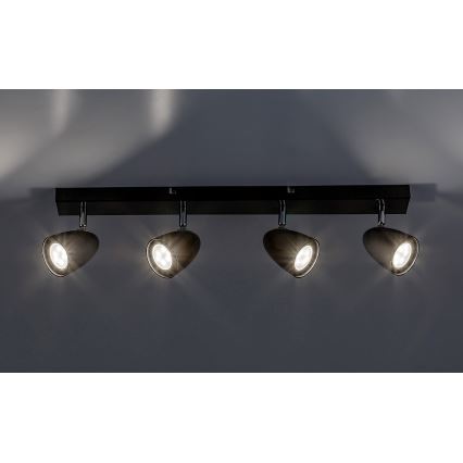 Rabalux - Faretto 4xGU10/5W/230V nero