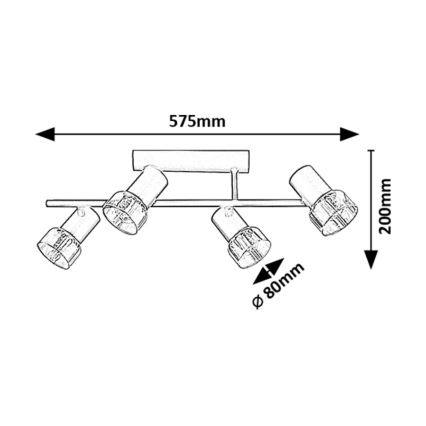 Rabalux - Lampadario a plafone 4xE14/15W/230V