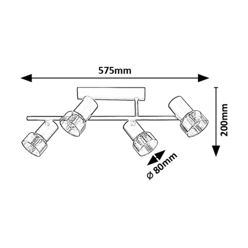 Rabalux - Lampadario a plafone 4xE14/15W/230V