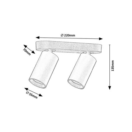 Rabalux - Spotleuchte 2xGU10/7W/230V schwarz