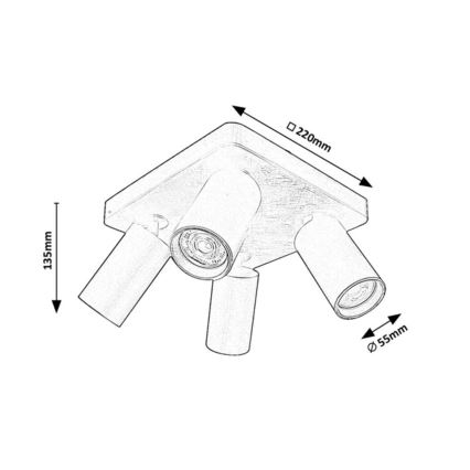 Rabalux - Spotleuchte 4x GU10/7W/230V weiß