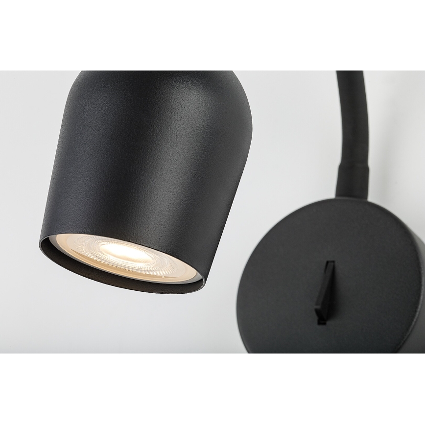 Rabalux - Applique spot murale 1x GU10/15W/230V noire