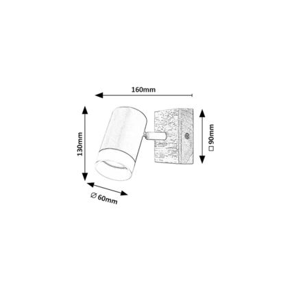 Rabalux - Lampada da parete a spot 1xGU10/5W/230V rovere