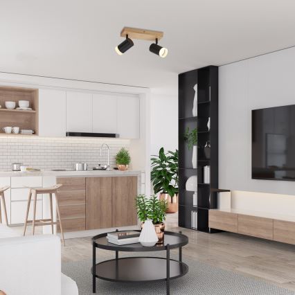Rabalux - Lampada da soffitto con faretti 2xGU10/5W/230V rovere