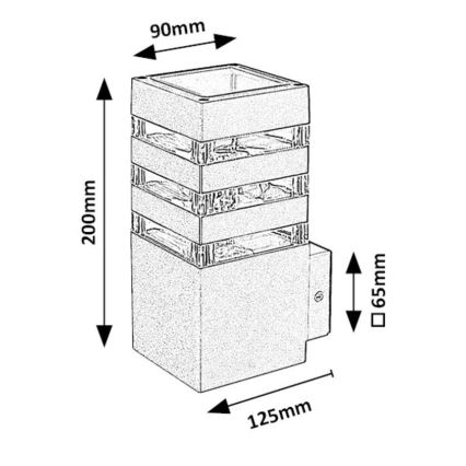 Rabalux - Lampada da parete esterna 1xE27/12W/230V IP44