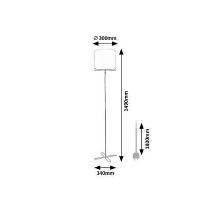 Rabalux - Lampada con piedistallo 1xE27/40W/230V bianco/argento