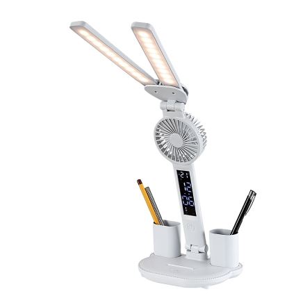 Rabalux - Lampe de bureau dimmable LED avec ventilateur, 7W/5V, 3000/4000/6500K