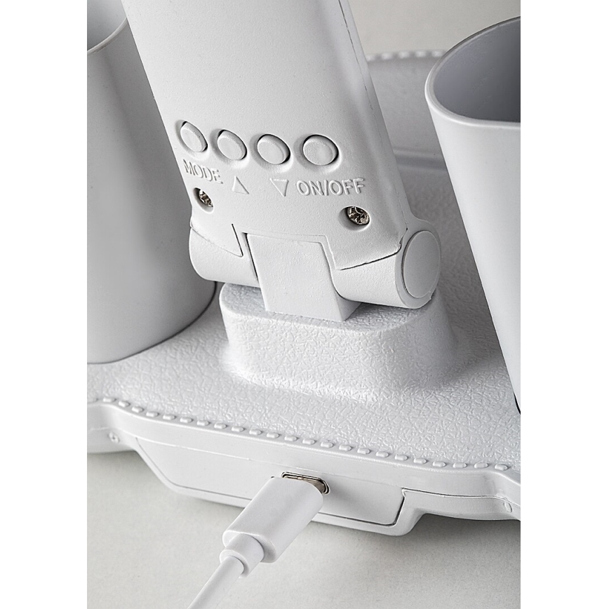 Rabalux - Lampe de bureau dimmable LED avec ventilateur, 7W/5V, 3000/4000/6500K