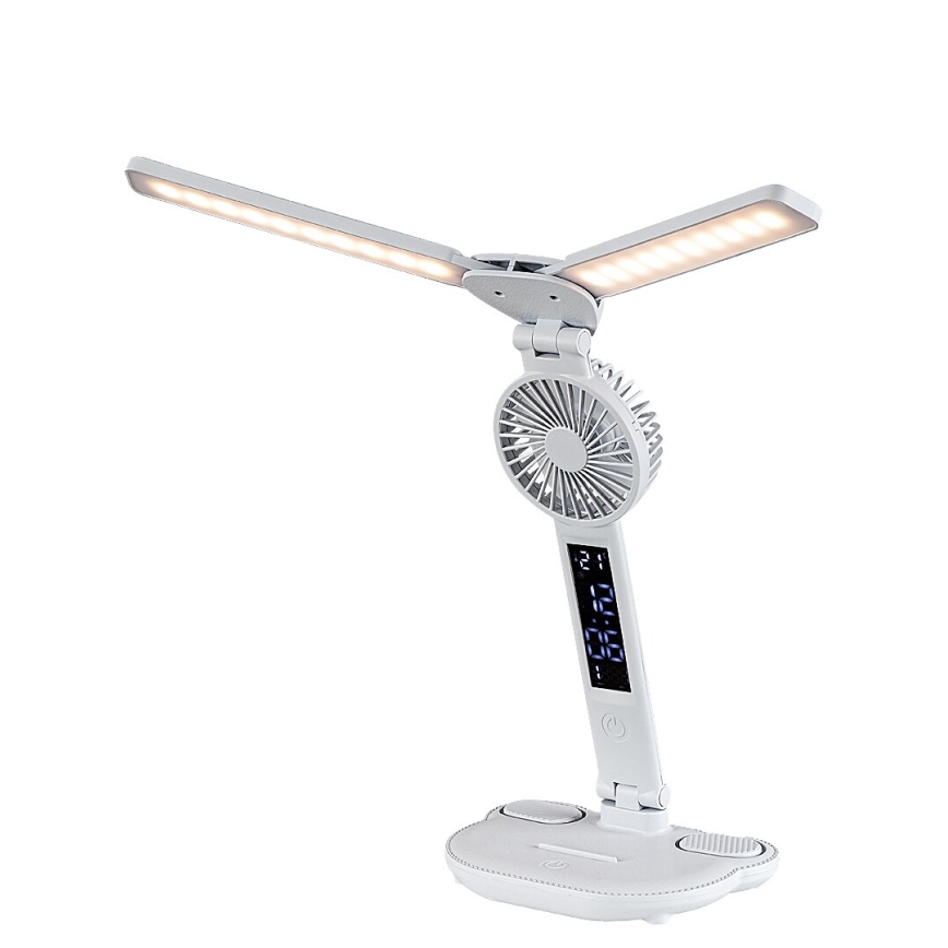 Rabalux - Lampe de bureau dimmable LED avec ventilateur, 7W/5V, 3000/4000/6500K
