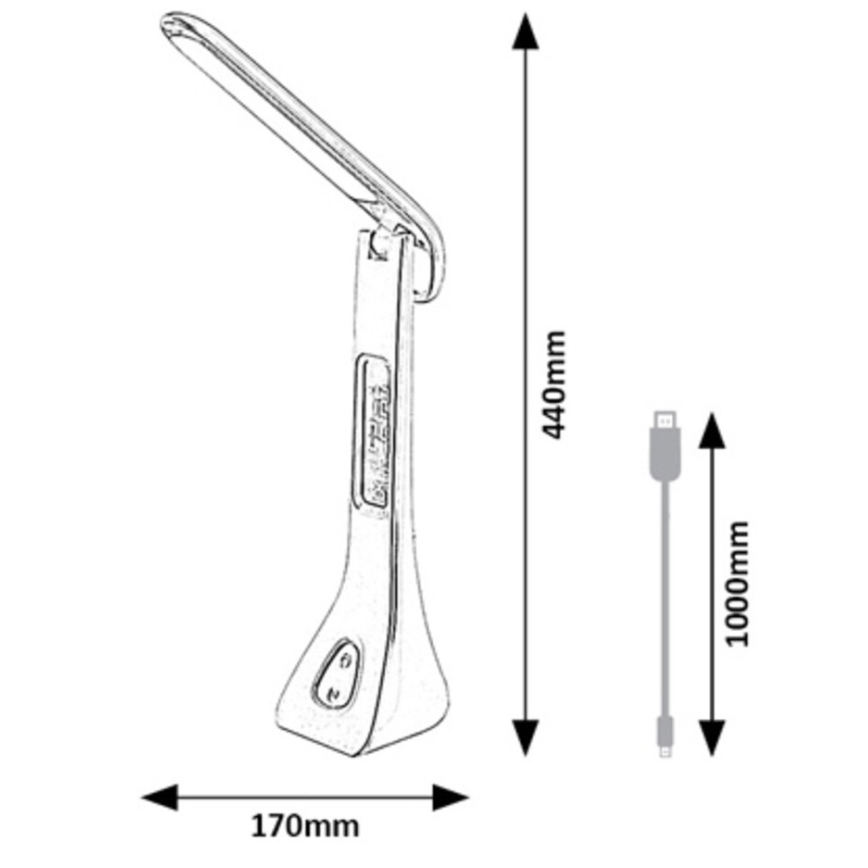 Rabalux - Lampada da tavolo LED dimmerabile con display LED/7W/5V 4000K nero