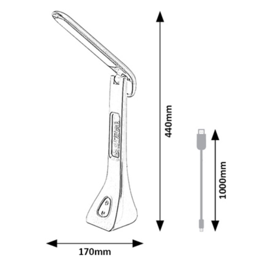 Rabalux - Lampada da tavolo LED dimmerabile con display LED/7W/5V 4000K bianco