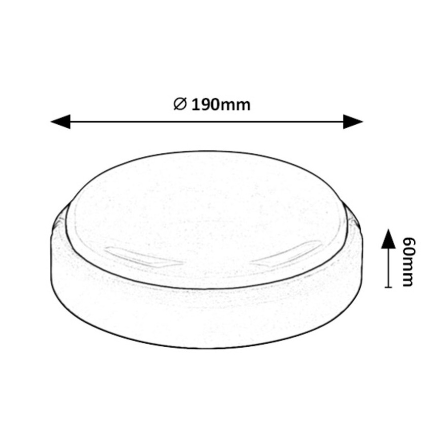 Rabalux - Plafonnier d'extérieur LED/15W/230V IP54 noir