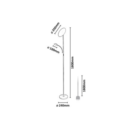 Rabalux - Dimmbare LED-Stehlampe LED/23W/230V 3000/4200/6500 schwarz