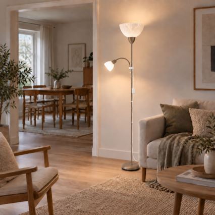 Rabalux - Lampadaire 1xE27/60W/230V + 1xE14/25W beige