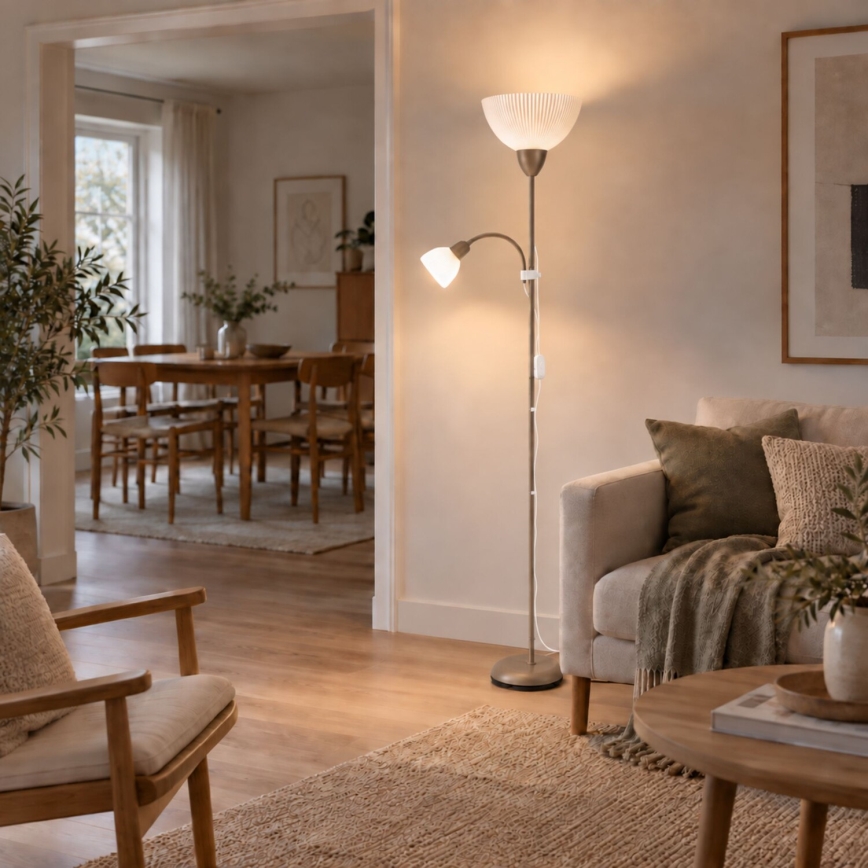 Rabalux - Lampadaire 1xE27/60W/230V + 1xE14/25W beige