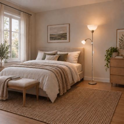 Rabalux - Lampadaire 1xE27/60W/230V + 1xE14/25W beige