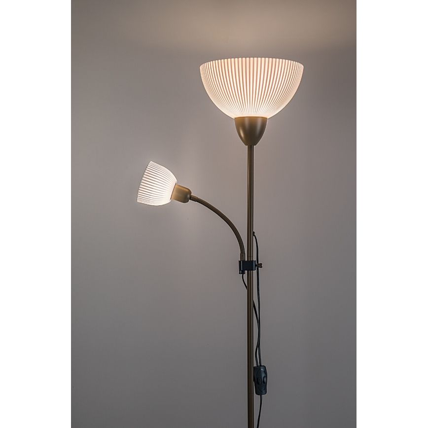 Rabalux - Lampadaire 1xE27/60W/230V + 1xE14/25W beige