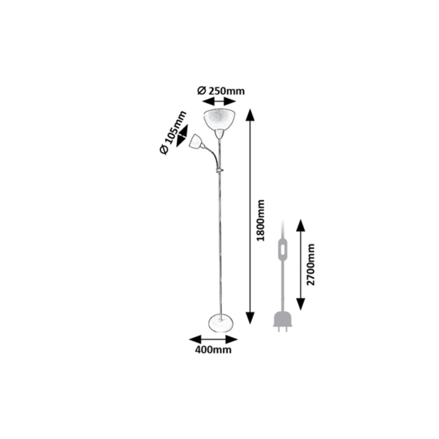 Rabalux - Lampadaire 1xE27/60W/230V + 1xE14/25W beige