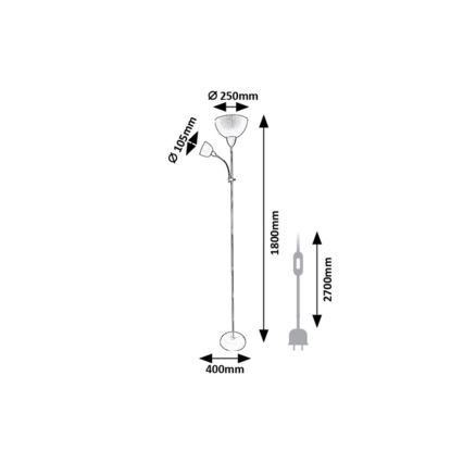 Rabalux - Stehleuchte 1xE27/60W/230V + 1xE14/25W beige
