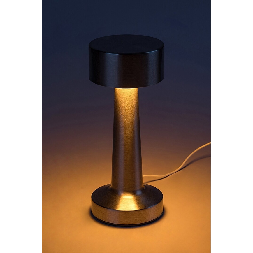 Rabalux - Lampe de table tactile rechargeable LED/2,7W/5V 1200mAh 3000/4000/6000K chrome mat