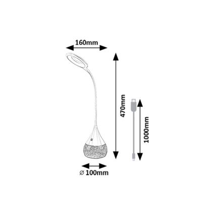 Rabalux - LED RGB Lampada da tavolo dimmerabile LED/4W/230V bianco