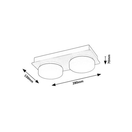 Rabalux - Lampada da soffitto LED per bagno 2xLED/5,5W/230V IP44 nero